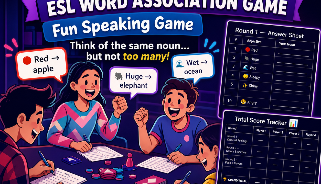 Children playing Think Alike ESL word game
