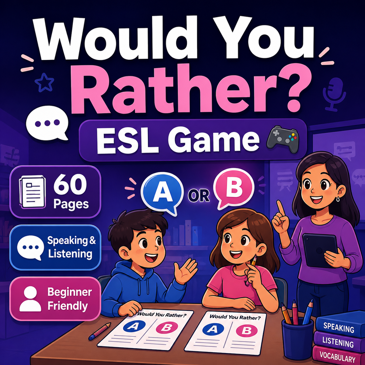 Students playing Would You Rather ESL game