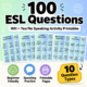 100 ESL questions speaking activity printables poster