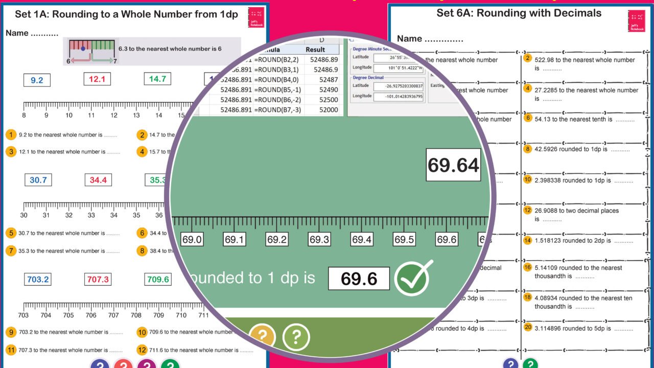 Rounding decimals maths worksheet examples and exercises