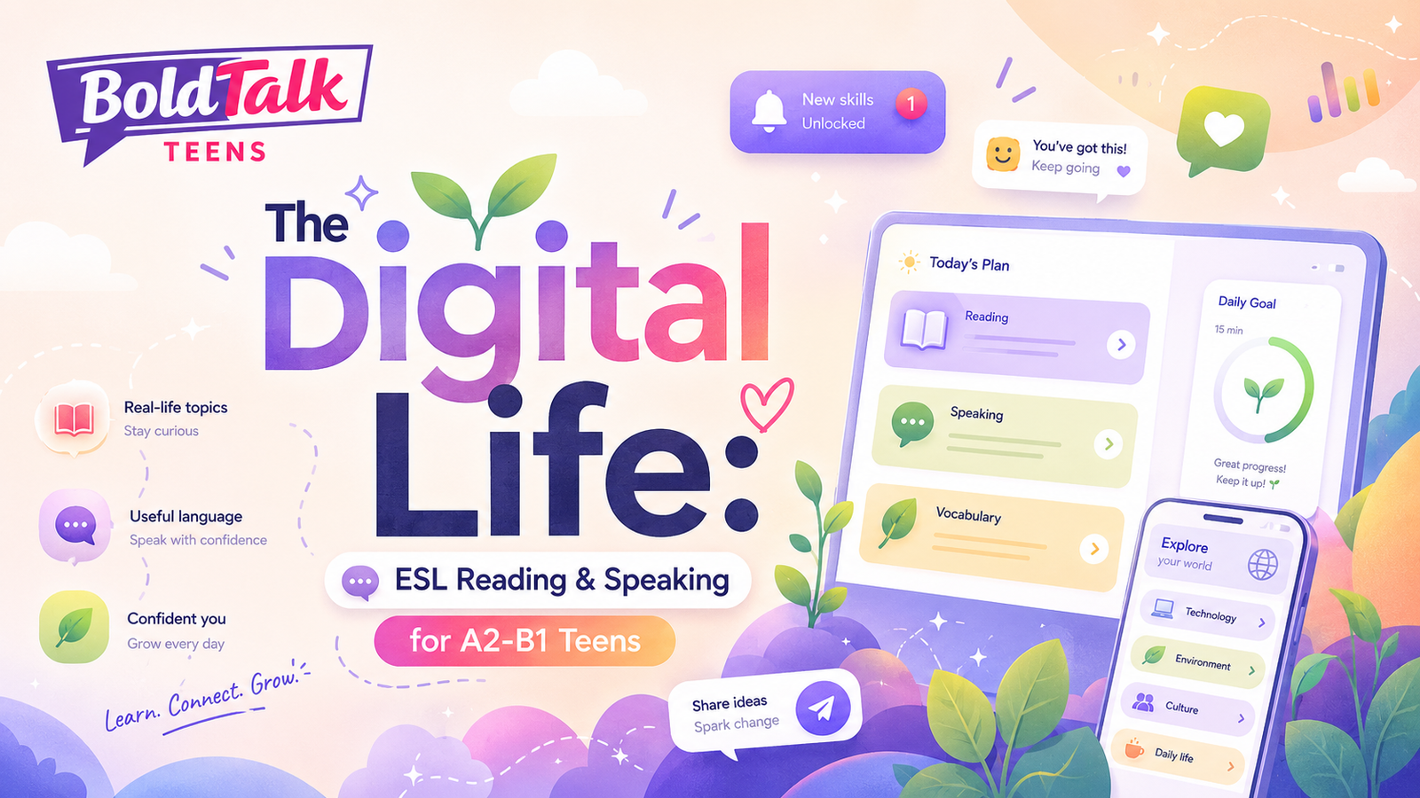 ESL Digital Life course for A2-B1 teens