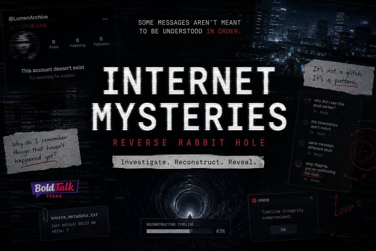 Internet Mysteries reverse rabbit hole promotional poster