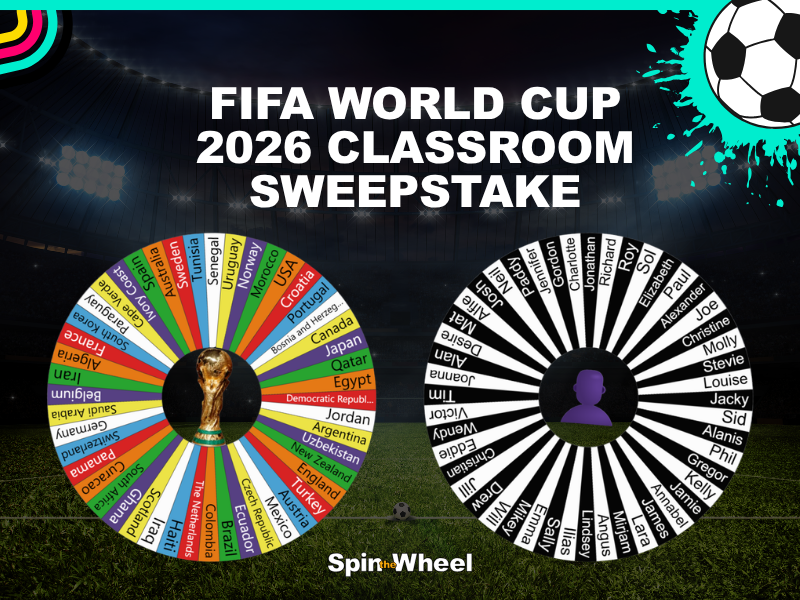 FIFA World Cup 2026 classroom sweepstake wheels