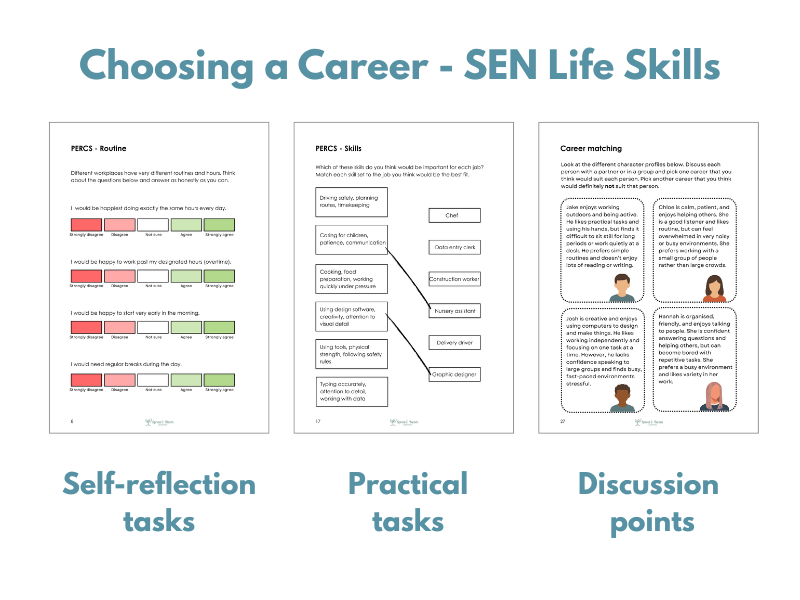 Choosing a Career SEN Life Skills worksheets overview