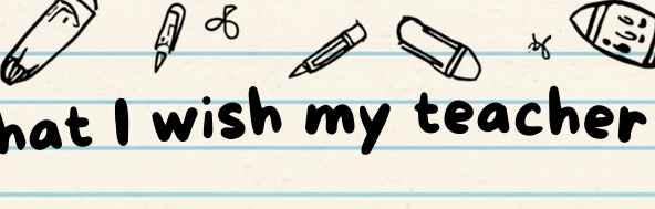 Notebook page with school doodles and title text