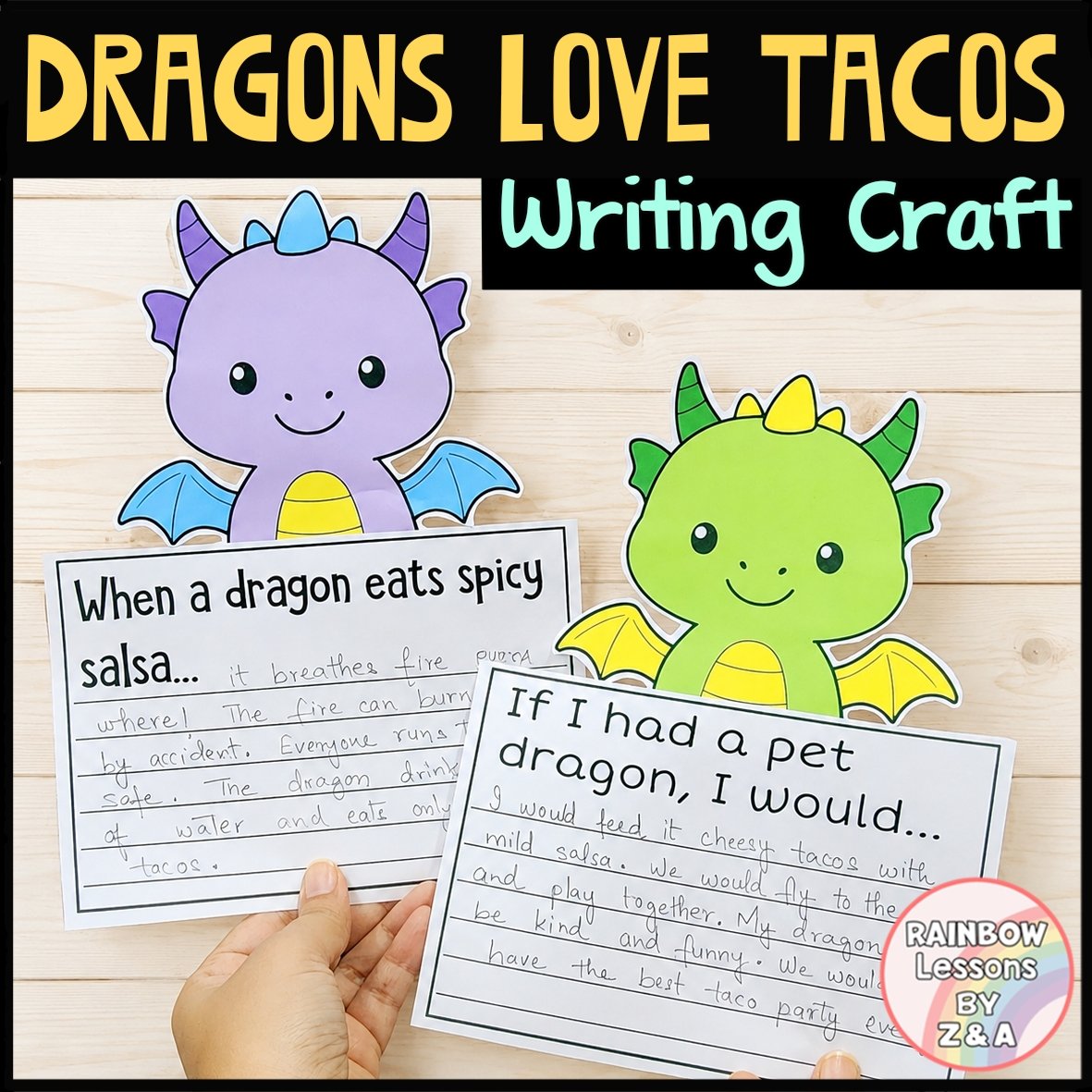 Dragons Love Tacos writing craft with worksheets