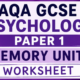 HANDOUT: GCSE AQA Psychology Paper 1 Memory – Knowledge Organiser