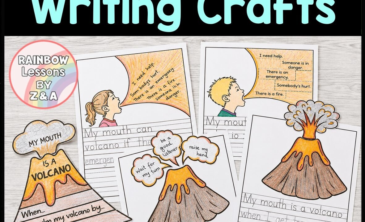 My Mouth Is a Volcano writing craft worksheets