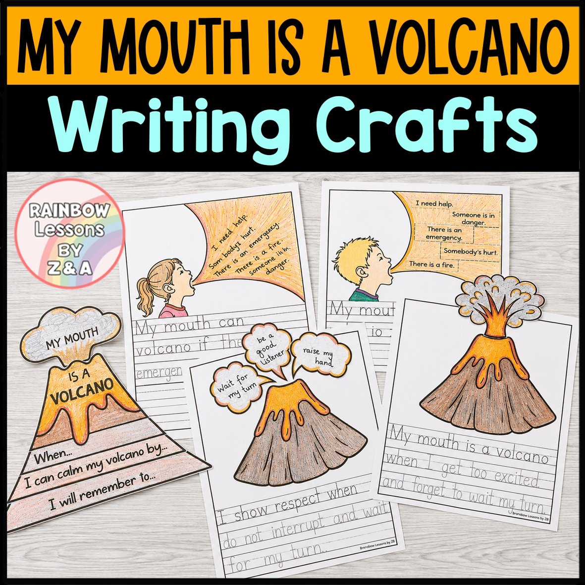My Mouth Is a Volcano writing craft worksheets