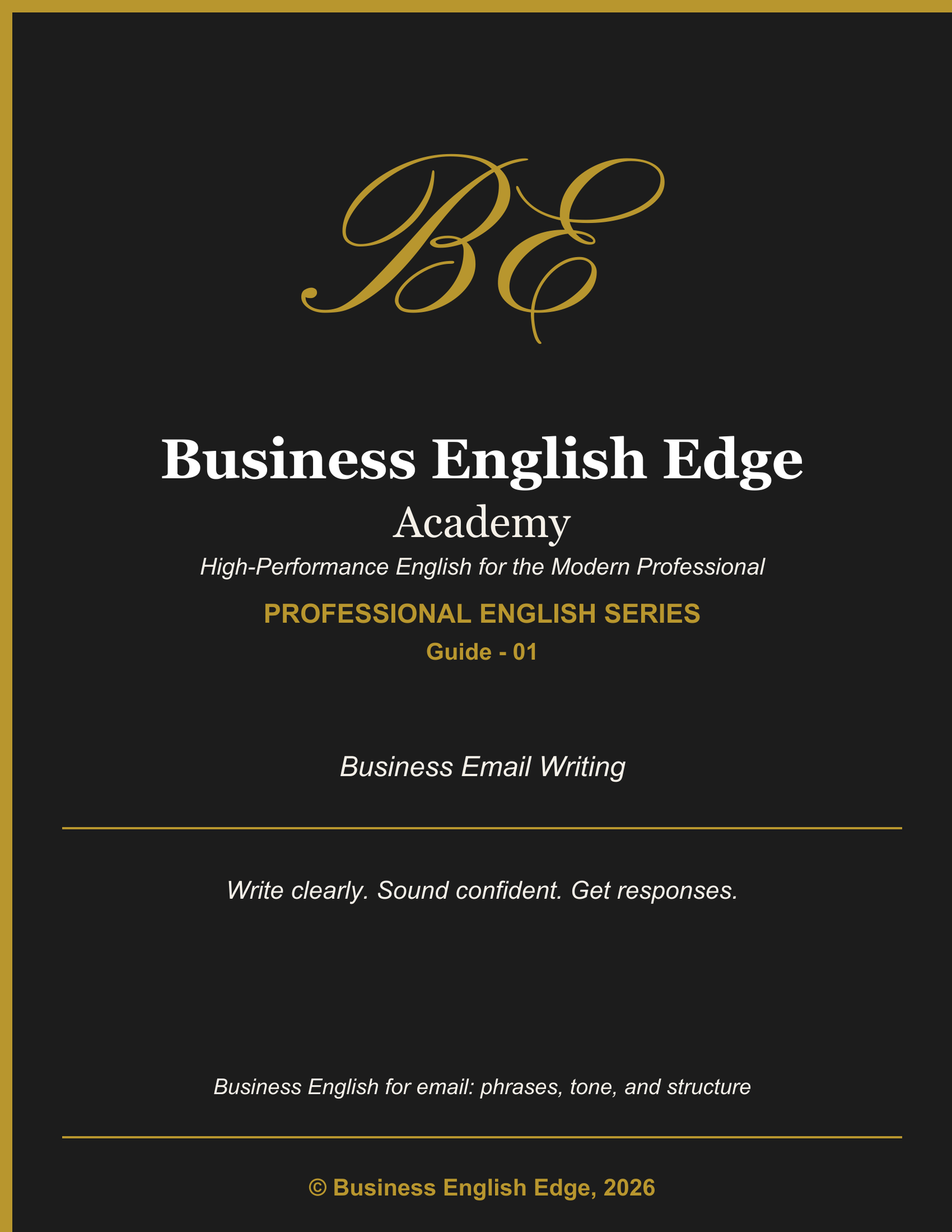 Business English Edge Professional English Series cover for Business Email Phrases and Formulas, a PDF for B1-C1+ level professionals