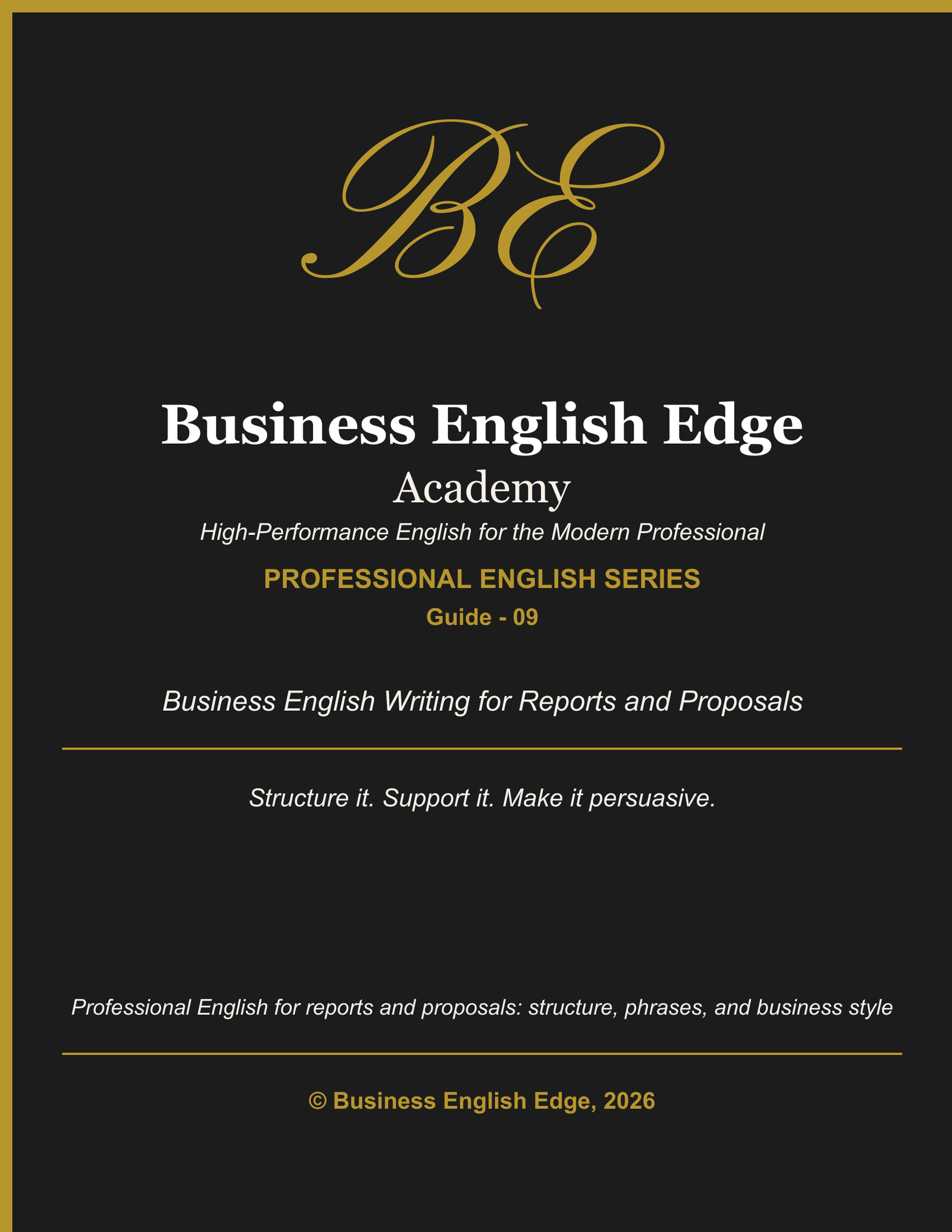 Business English Edge Professional English Series cover for Professional Report and Proposal Writing, a PDF for B1-C1+ level professionals