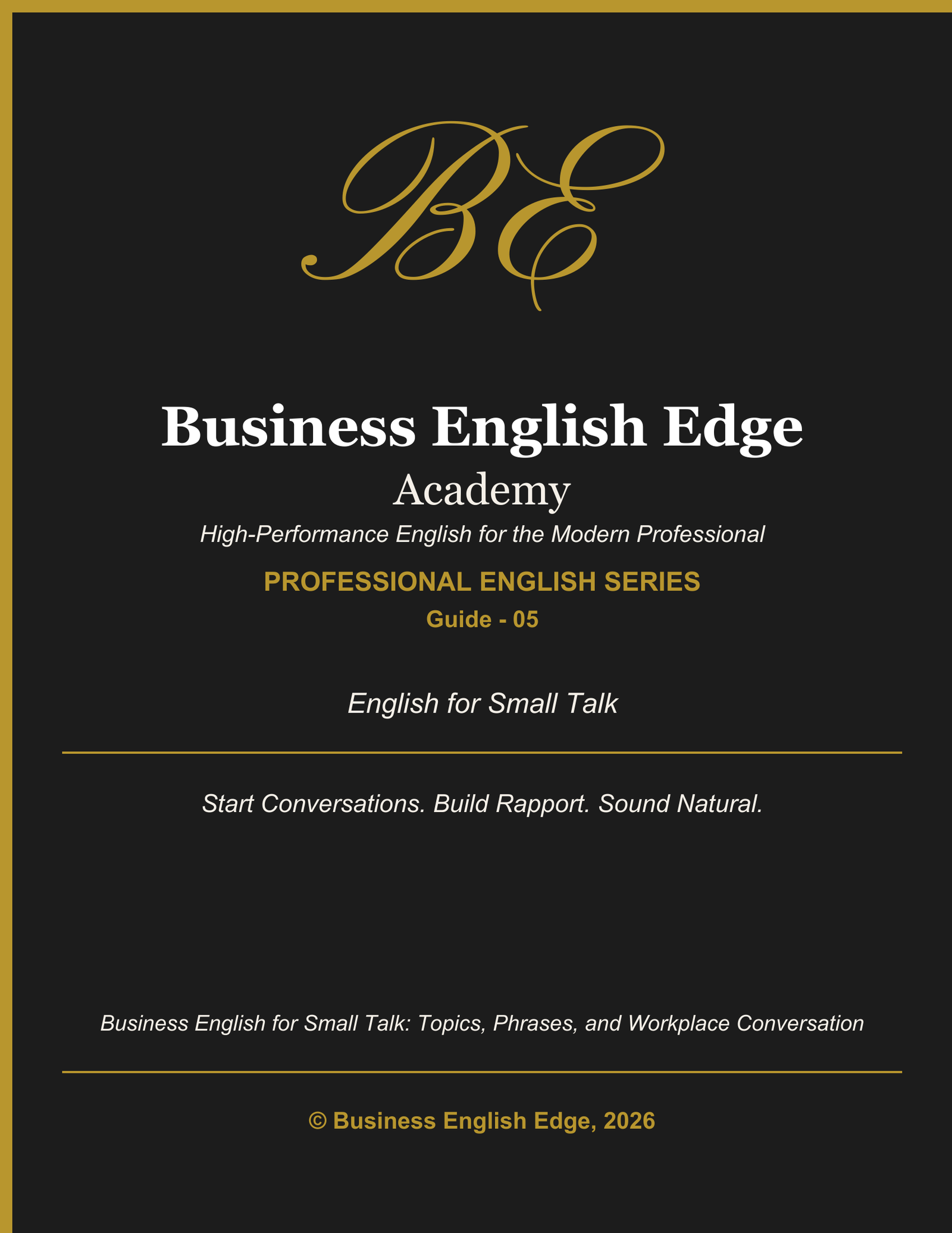 Business English Edge Professional English Series cover for English for Small Talk, a PDF for B1-C1+ level professionals
