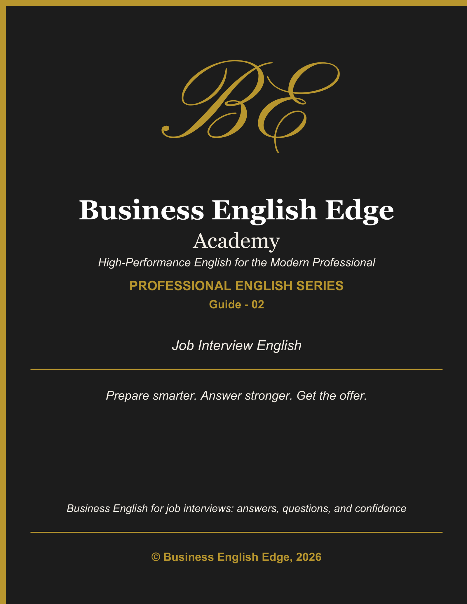 Business English Edge Professional English Series cover for English for Job Interviews, a PDF for B1-C1+ level professionals