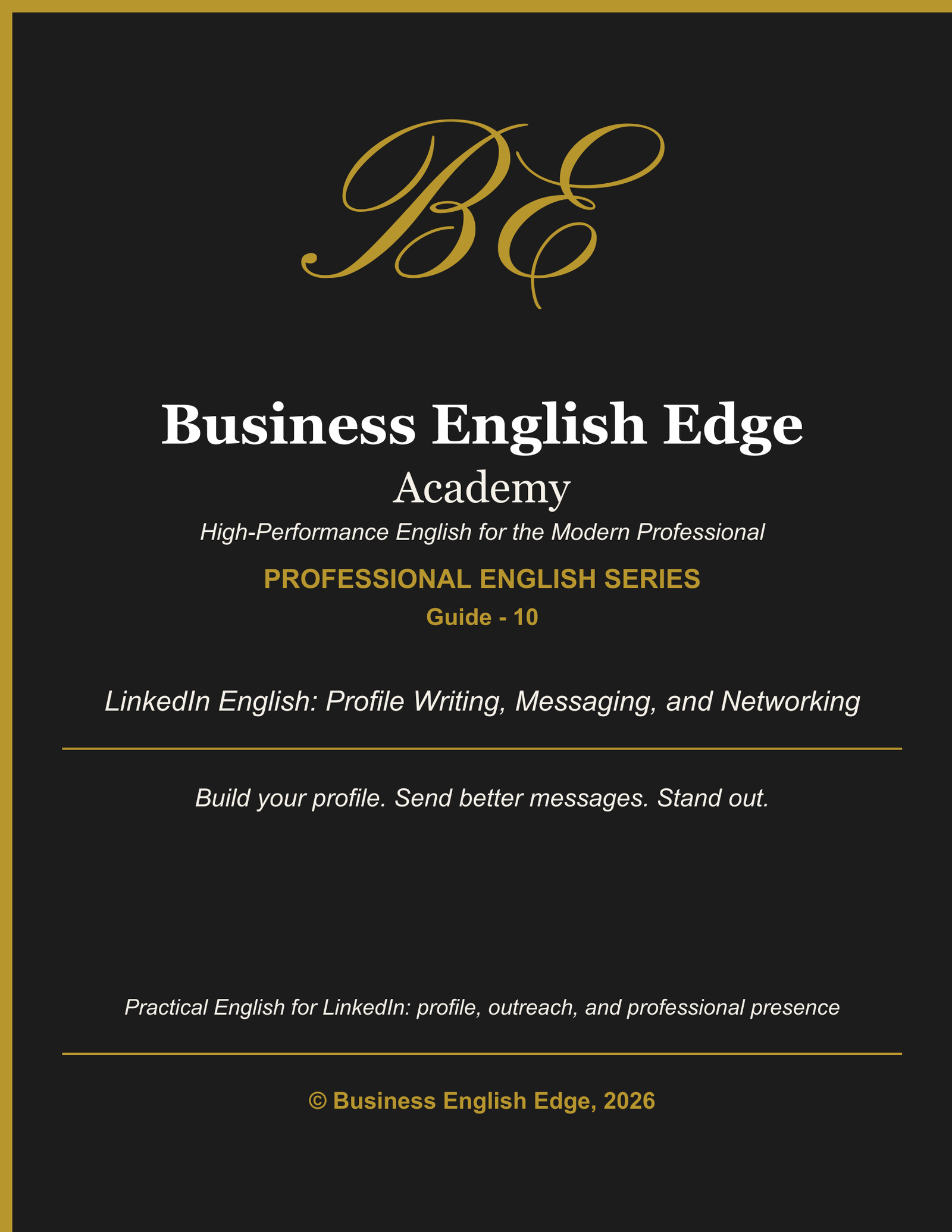 Business English Edge Professional English Series cover for LinkedIn in English, a PDF for B1-C1+ level professionals