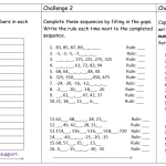 Complete number sequences worksheet UKS2