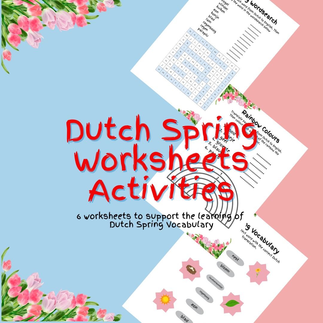 Dutch spring vocabulary worksheets and activities.