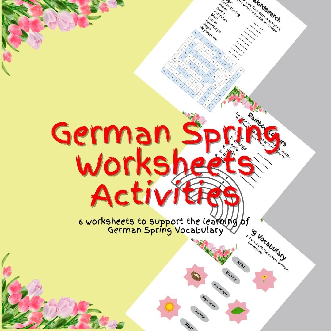 German spring vocabulary worksheets and activities