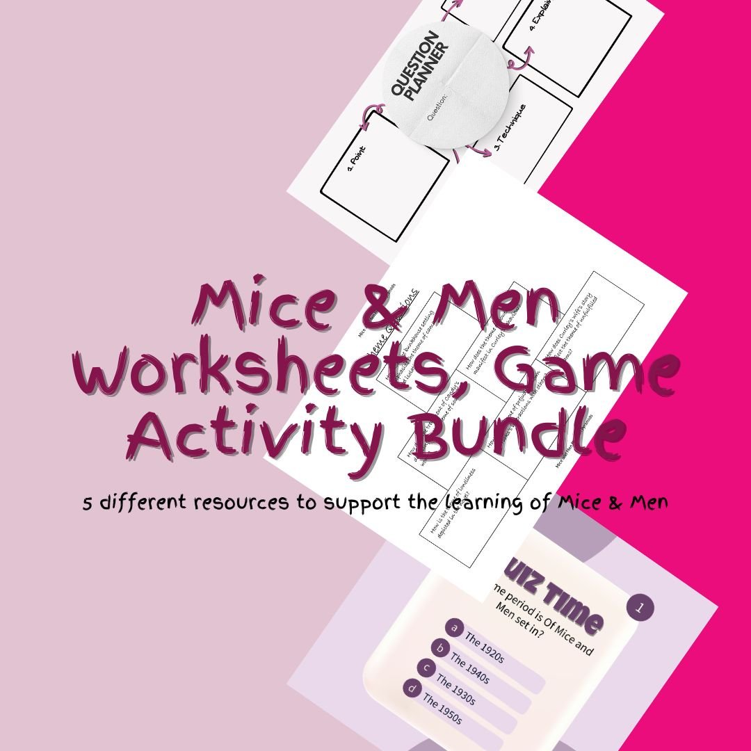 Mice and Men educational resources bundle image.