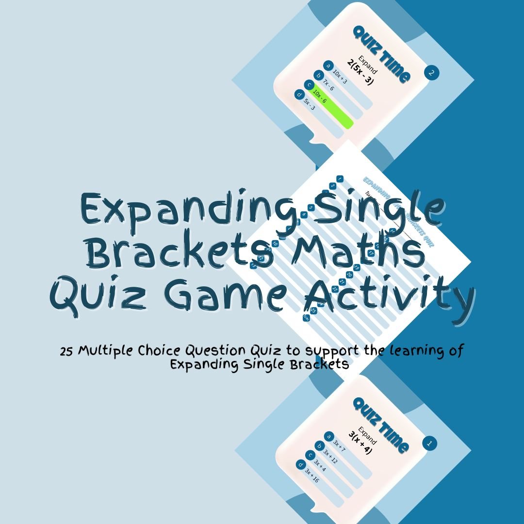 Maths quiz on expanding single brackets.