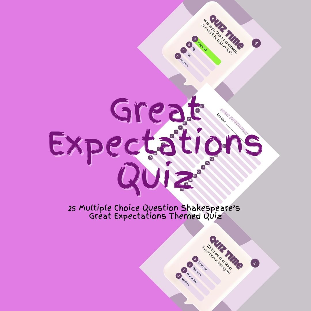 Great Expectations themed quiz cover image.