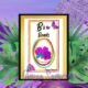 Colourful B is for Beads poster with flowers.