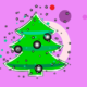 Decorated Christmas tree with stars and baubles.