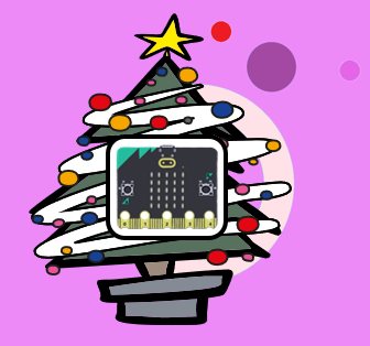 Christmas tree with electronic circuit decoration.