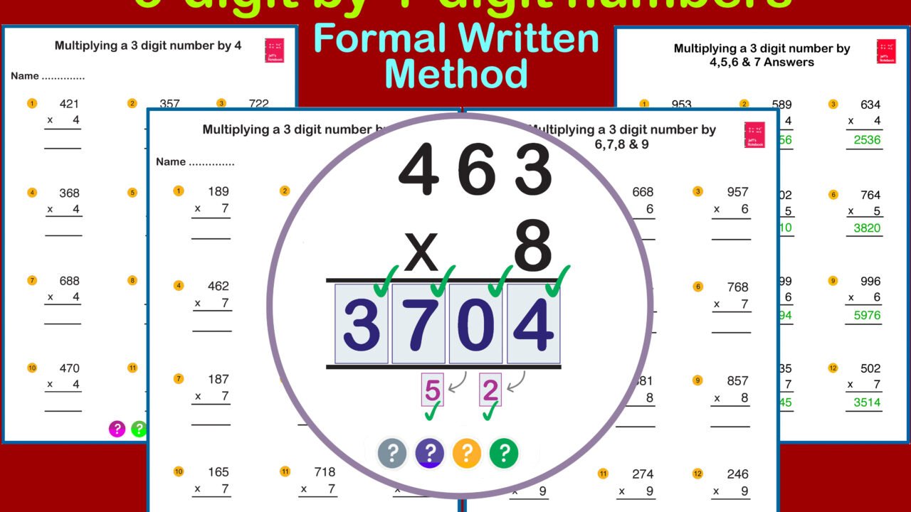 Short multiplication worksheets for classroom use.